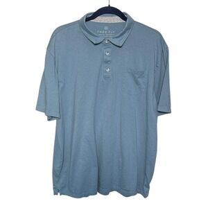 Free Fly‎ Men's Blue Polo Shirt Size 2XL Cotton Viscose Bamboo